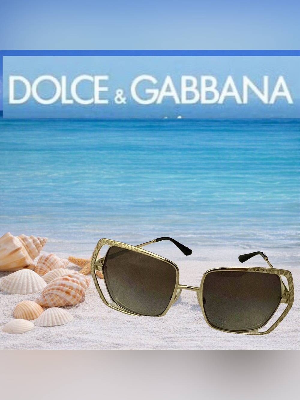 Dolce & Gabbana DG2306 Gold Butterfly Leopard Sunglasses Brown Gradient Lens